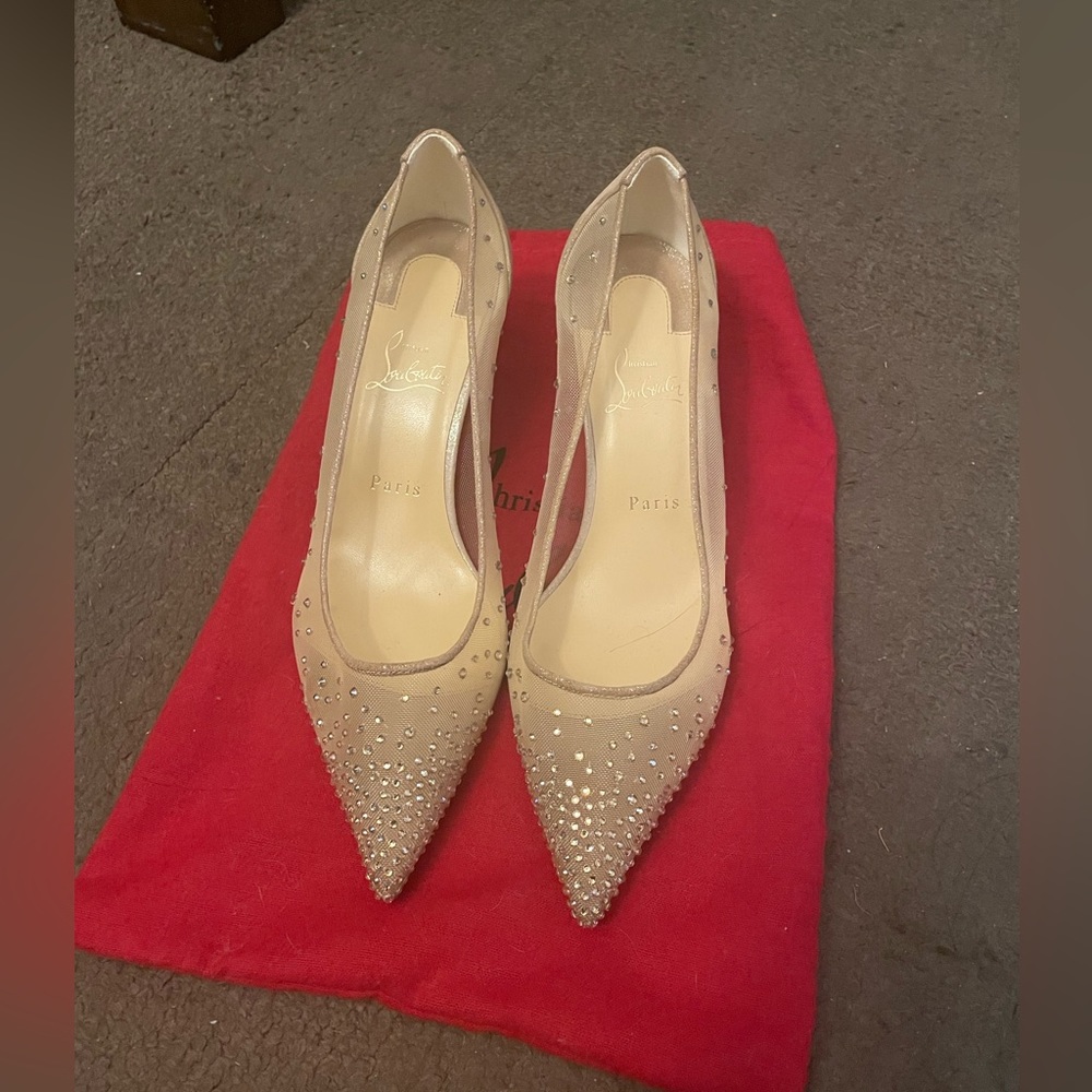 Christian Louboutin Follies Strass Heels Pump US9 EU40